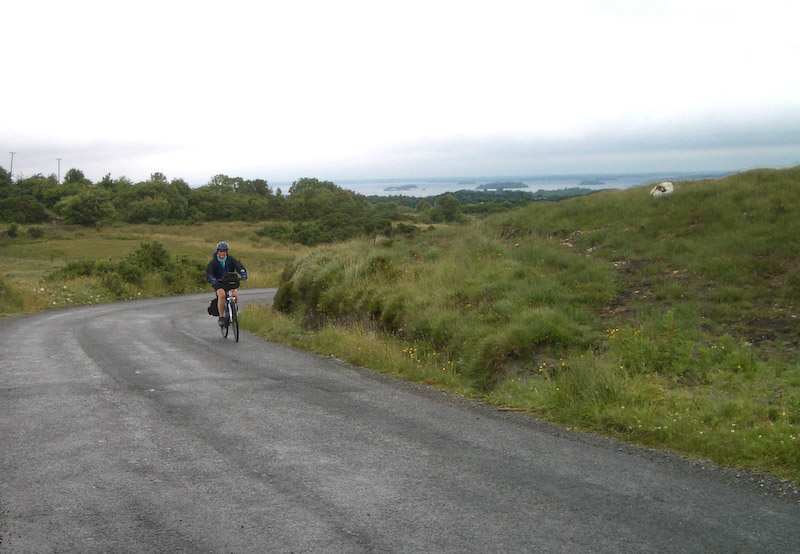 First day cycling from Oughterard to Rossaveal to catch the ferry to the Aran Islands - started with a big climb into the mist.