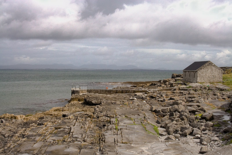 A "beach" on Inishmore, with the mainland in the distance.