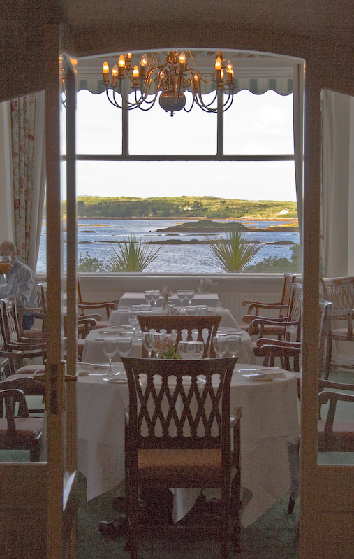 The restaurant with a view at Zetland House.