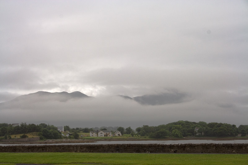 The next day Croagh Patrick, Ireland's holiest mountain, finally makes an appearance out from the rain clouds.