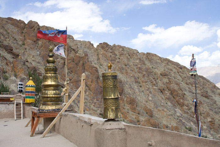 On the roof of the gompa