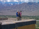 On the roof of Thiksey - Mike and Alex