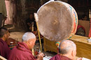Monks chanting at Shey Gompa