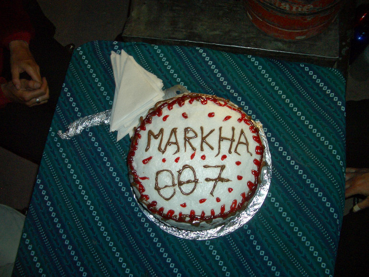 Our cook Norbu baked us a celebratory cake for desert that night.