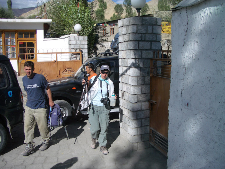 Arriving back at the hotel in Leh - get me out of these clothes!